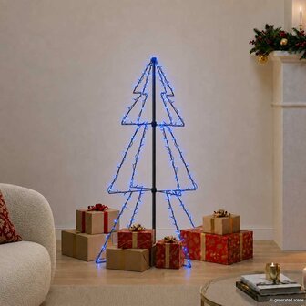 Kegelkerstboom 160 LED&amp;apos;s binnen en buiten 78x120 cm 1