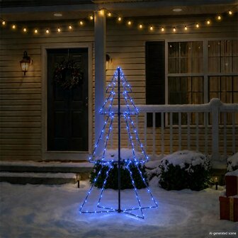 Kegelkerstboom 160 LED&amp;apos;s binnen en buiten 78x120 cm 3