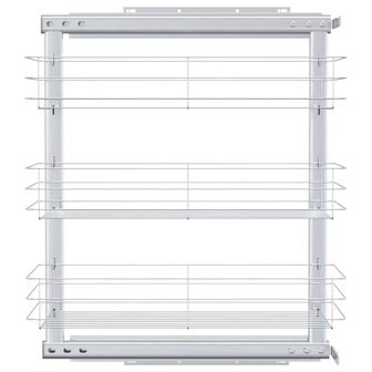 Draadmand keuken uittrekbaar 3-laags 47x25x56 cm zilverkleurig 4
