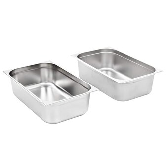 Gastronormbakken 2 st GN 1/1 150 mm roestvrij staal 2