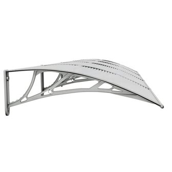 Deurluifel 350x75 cm polycarbonaat grijs en transparant 5