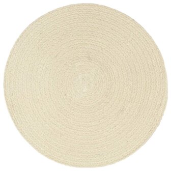 Placemats 6 st rond 38 cm katoen natuurlijk 2