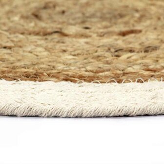 Placemats 6 st rond 38 cm jute en katoen natuurlijk 3