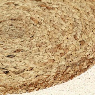 Placemats 6 st rond 38 cm jute en katoen natuurlijk 4