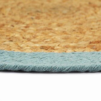 Placemats 6 st 38 cm jute en katoen natuurlijk en groen 3