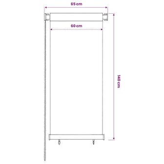 Rolgordijn voor buiten 65(B)x140(H) cm HDPE blauw 6