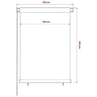 Rolgordijn voor buiten 105(B)x140(H) cm HDPE blauw 6
