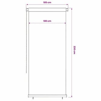 Rolgordijn voor buiten 65(B)x230(H) cm HDPE blauw 6