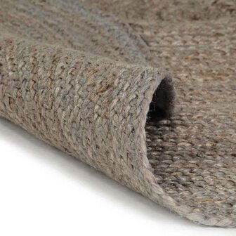 Vloerkleed handgemaakt rond 90 cm jute grijs 2