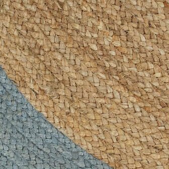 Vloerkleed handgemaakt met olijfgroene rand 90 cm jute 4