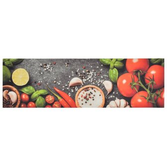 Keukenmat wasbaar groenteprint 45x150 cm fluweel 2