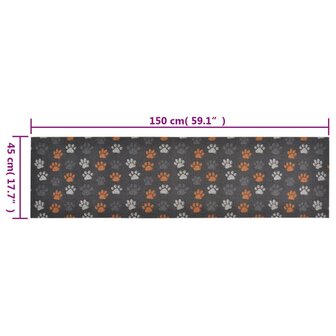 Keukenmat wasbaar potenprint 45x150 cm fluweel 5