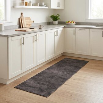 Keukenmat zwart beton 150 x 45 cm 100% Polyamide 1