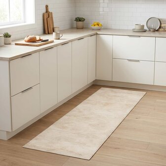 Keukenmat cr&egrave;mekleurig beton 150 x 45 cm 100% Polyamide 1