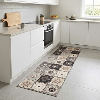Keukenmat Grijs-beige moza&iuml;ek 150 x 45 cm 1