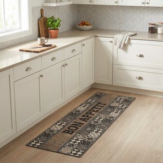 Keukenmat Grijs bon appetit 150 x 45 cm 100% Polyamide 1