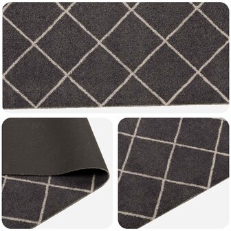 Keukenmat Antraciet geruit 150 x 45 cm 100% Polyamide 3
