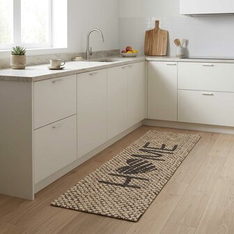 Keukenmat Beige home 150 x 45 cm 100% Polyamide Wasbaar 1