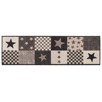 Keukenmat grijze sterren 150 x 45 cm 100% Polyamide 2