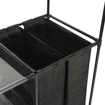 Kledingrek 87x44x158 cm staal en ongeweven stof zwart 3