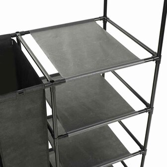 Kledingrek 87x44x158 cm staal en ongeweven stof zwart 4