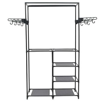 Kledingrek 87x44x158 cm staal en nonwoven stof zwart 2
