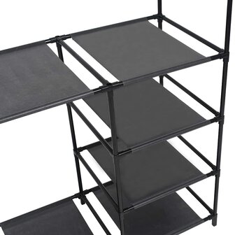 Kledingrek 87x44x158 cm staal en nonwoven stof zwart 3