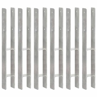 Grondankers 6 st 7x6x60 cm gegalvaniseerd staal zilverkleurig 1
