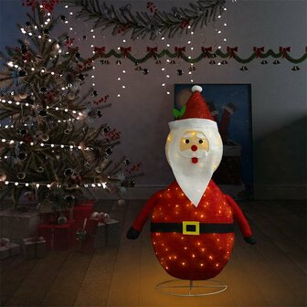 Decoratieve kerstman LED luxe stof 120 cm 3