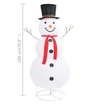 Decoratieve sneeuwpop LED 180 cm luxe stof 8