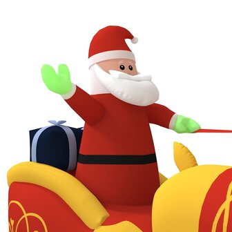 Kerstdecoratie kerstman en rendieren opblaasbaar LED 130 cm 6