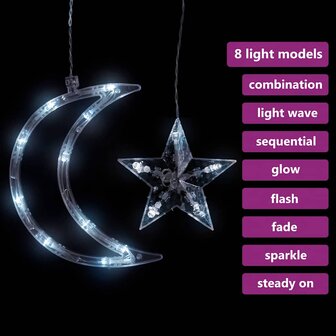Lichtslinger ster en maan afstandsbediening 345 LED&amp;apos;s koudwit 5