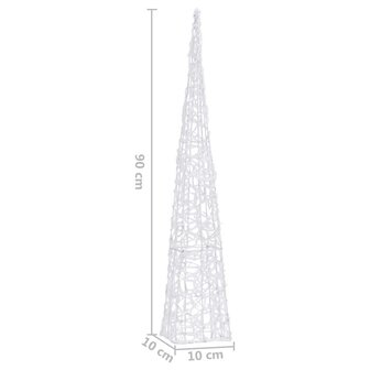 Lichtkegel decoratief LED 90 cm acryl koudwit 9