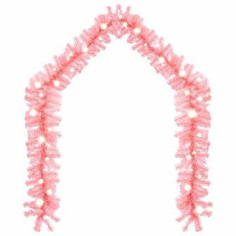 Kerstslinger met LED-lampjes 5 m roze 2