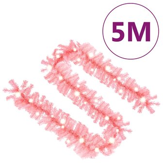 Kerstslinger met LED-lampjes 5 m roze 7