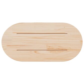 Tafelblad ovaal 70x35x2,5 cm massief grenenhout wit 4