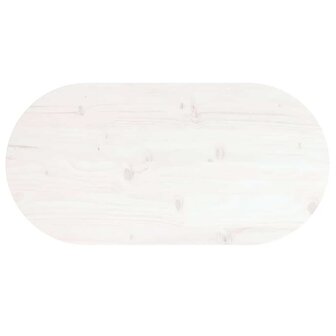 Tafelblad ovaal 70x35x2,5 cm massief grenenhout wit 5