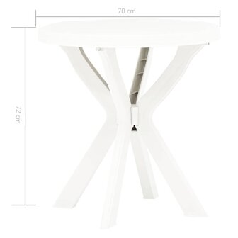 Bistrotafel &Oslash;70 cm kunststof wit 5