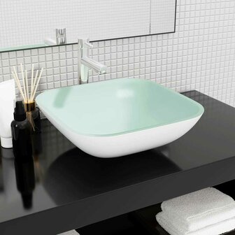 Wasbak 42x42x14 cm glas wit 1