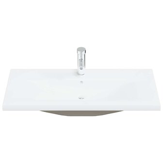 Inbouwwastafel met kraan 91x39x18 cm keramiek wit 3