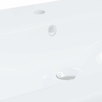 Inbouwwastafel met kraan 91x39x18 cm keramiek wit 9