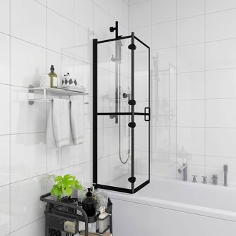 Douchewand inklapbaar 100x140 cm ESG zwart 1