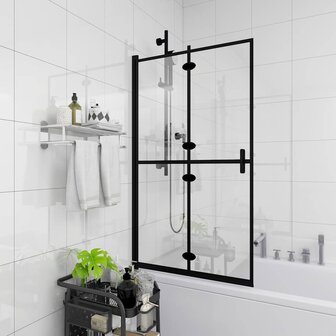 Douchewand inklapbaar 100x140 cm ESG zwart 3