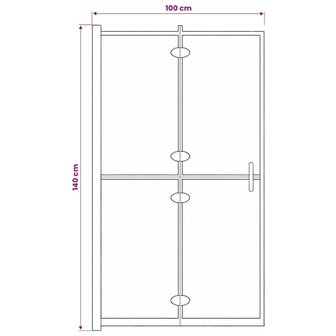 Douchewand inklapbaar 100x140 cm ESG zwart 7