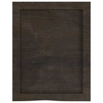 Wastafelblad 40x50x(2-4) cm behandeld massief hout donkerbruin 4