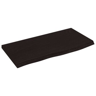 Wastafelblad 60x30x2 cm behandeld massief hout donkerbruin 2