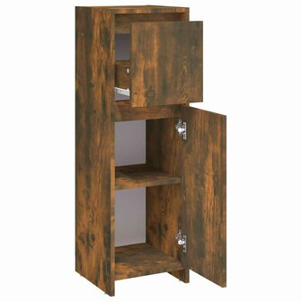 Badkamerkast 30x30x95 cm bewerkt hout gerookt eikenkleurig 5