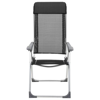 Campingstoelen inklapbaar aluminium zwart 4 st 3