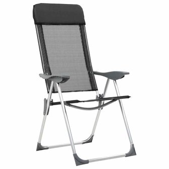 Campingstoelen inklapbaar aluminium zwart 4 st 4