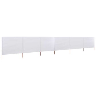 Windscherm 6-panelen 800x80 cm stof wit 1